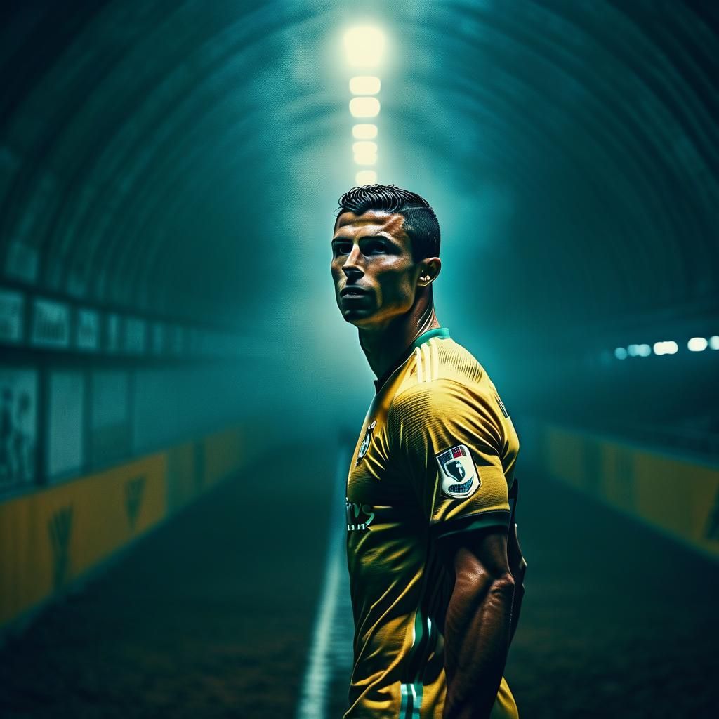 Cristiano Ronaldo: Heroic Portrait in Stadium Tunnel