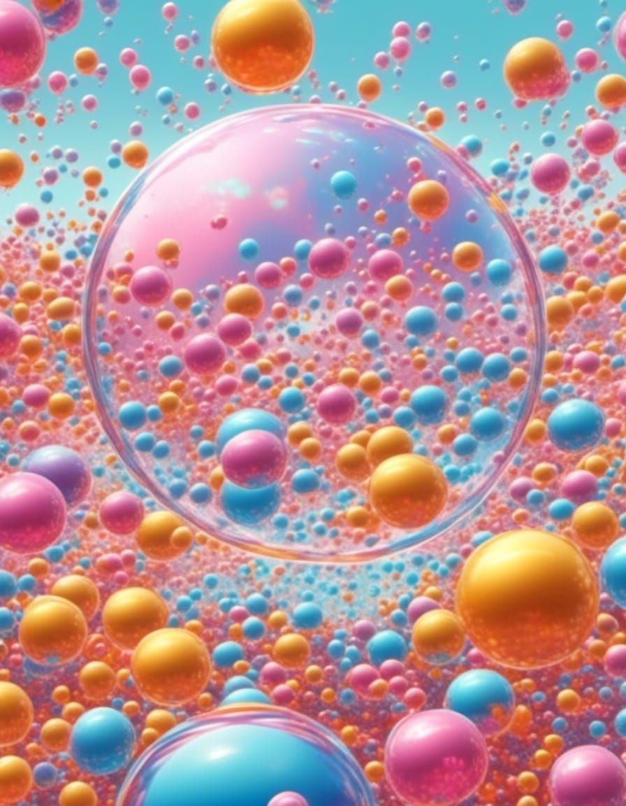 Heart in a Soap Bubble: Candy Art Illustration