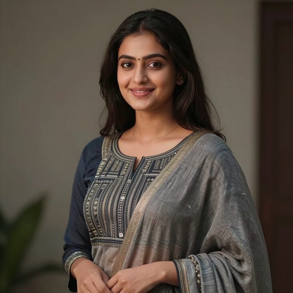 Beautiful Bangladeshi Woman in Elegant Modern Outfit