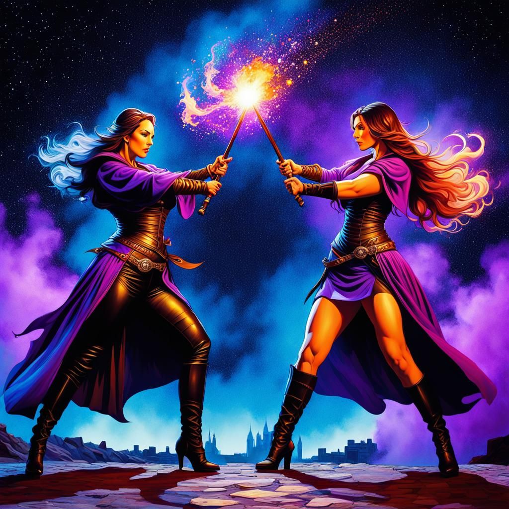 dueling sorceresses.