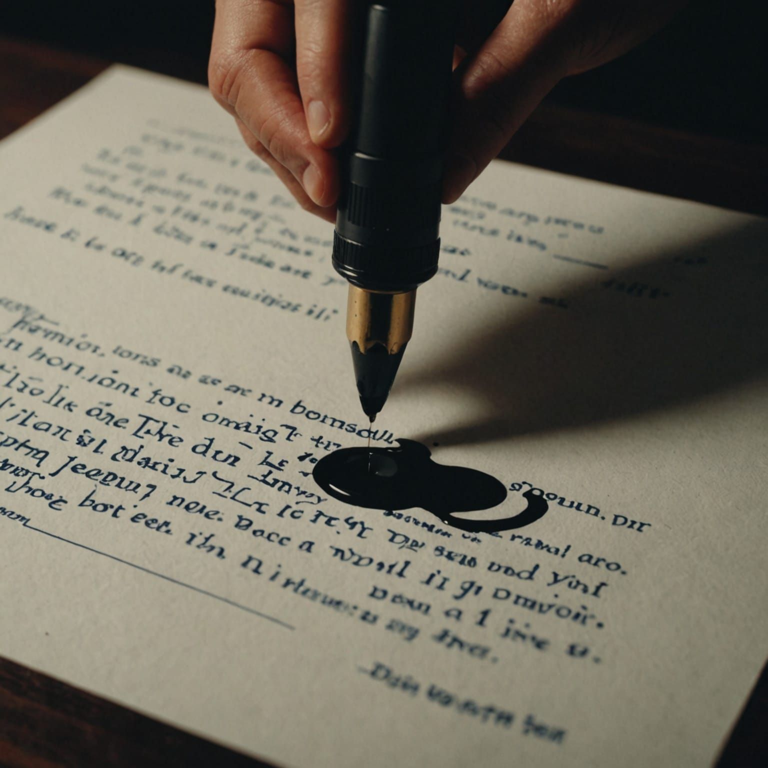 Ethereal Tears Ruin Cinematic Ink-Splattered Letter