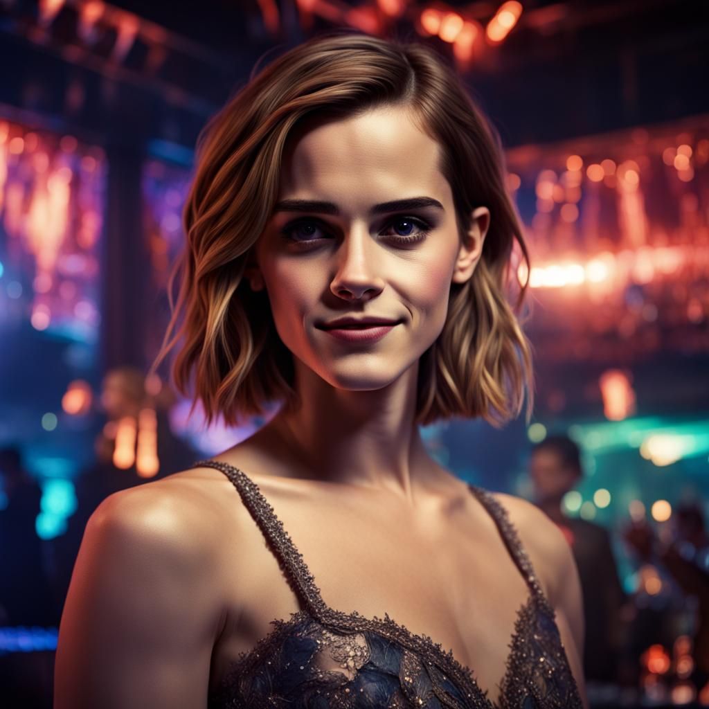 Emma Watson in Nightclub: Analog Style Photo