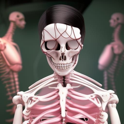 Skeleton in Spacesuit: Sci-Fi 8K Wallpaper