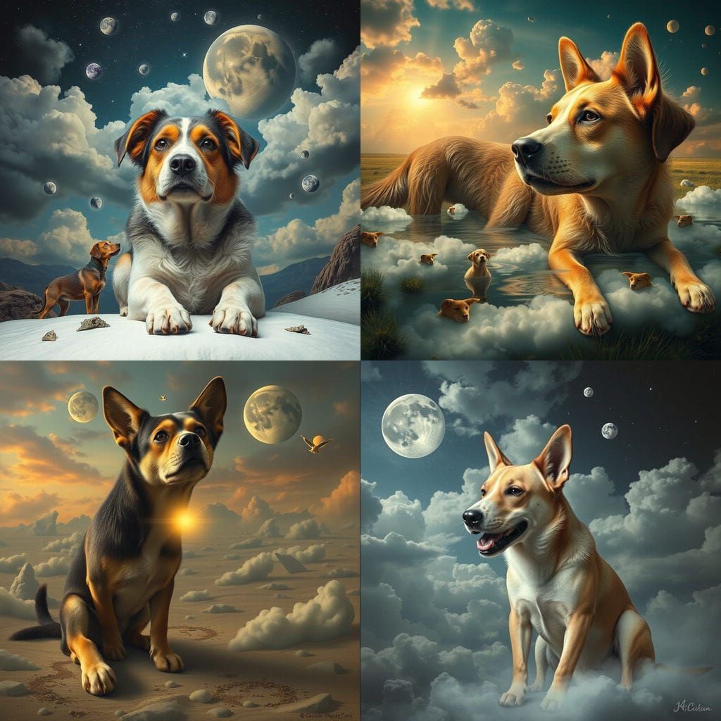 Surreal Dog Dreams: An AI-Generated Illusion
