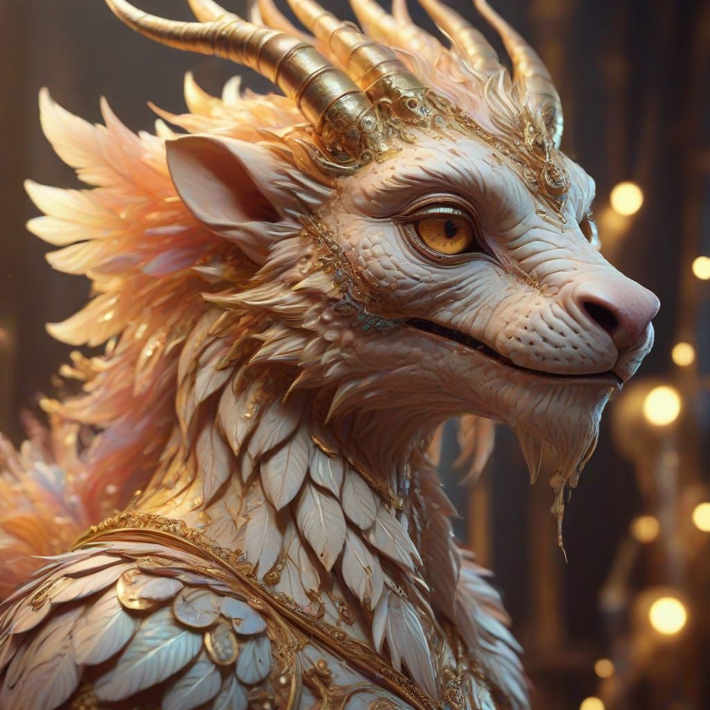 Whimsical Creature in Airbrush Dreamscape