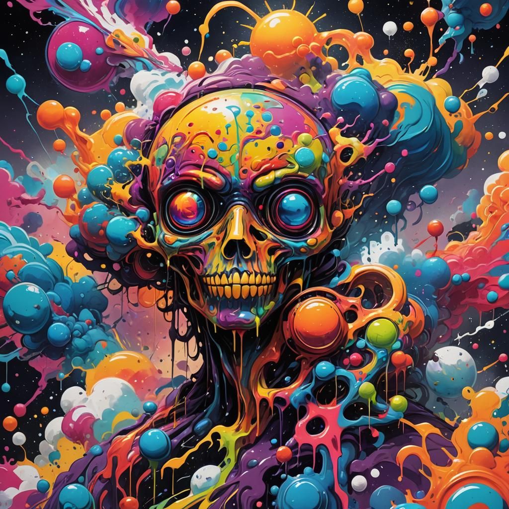 Cosmic Psychedelic Apocalypse Graffiti Art