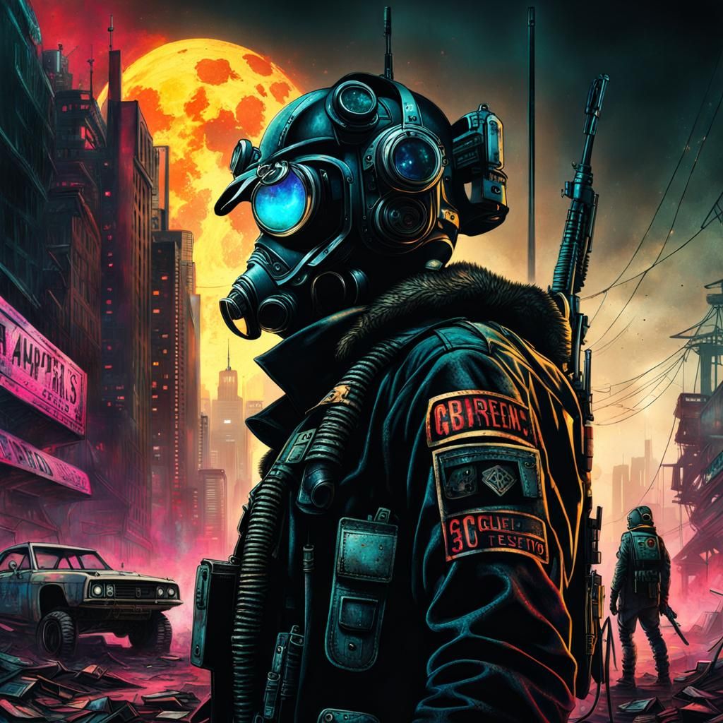 Post-Apocalyptic Cyberpunk Album Cover Art