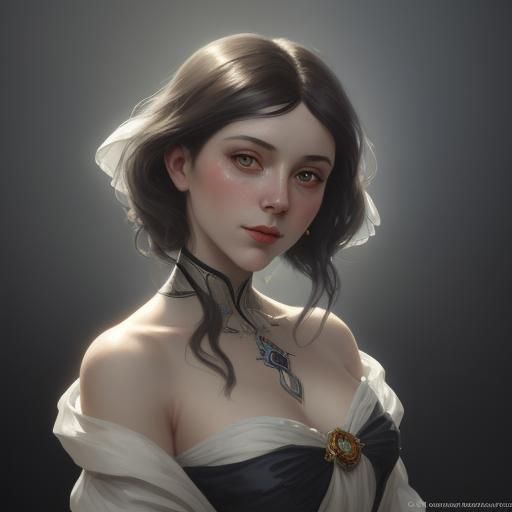 Parisian Society Lady Portrait in Oil Paint