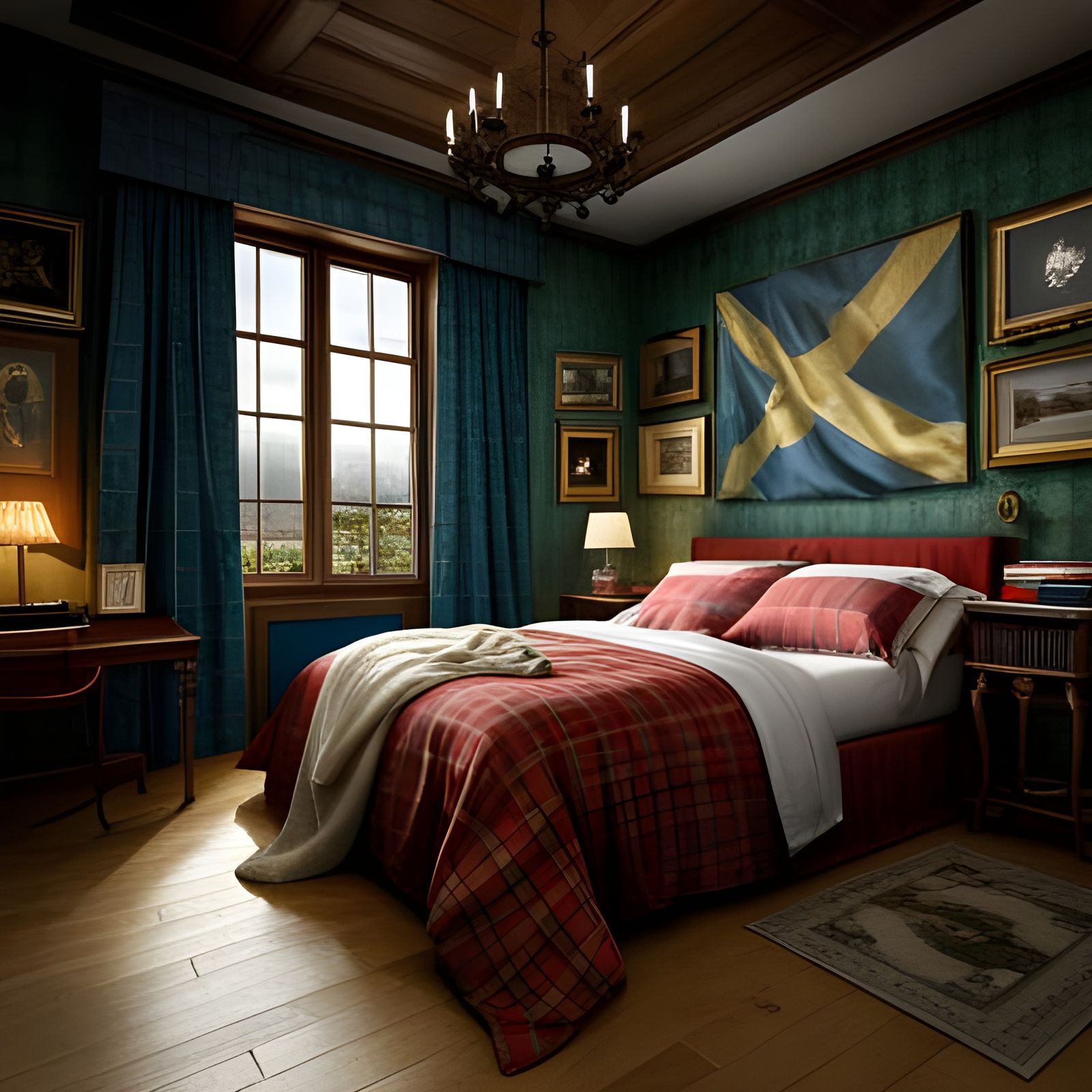 Scottish Room with Saint Andrew's Cross, Fantasy Art