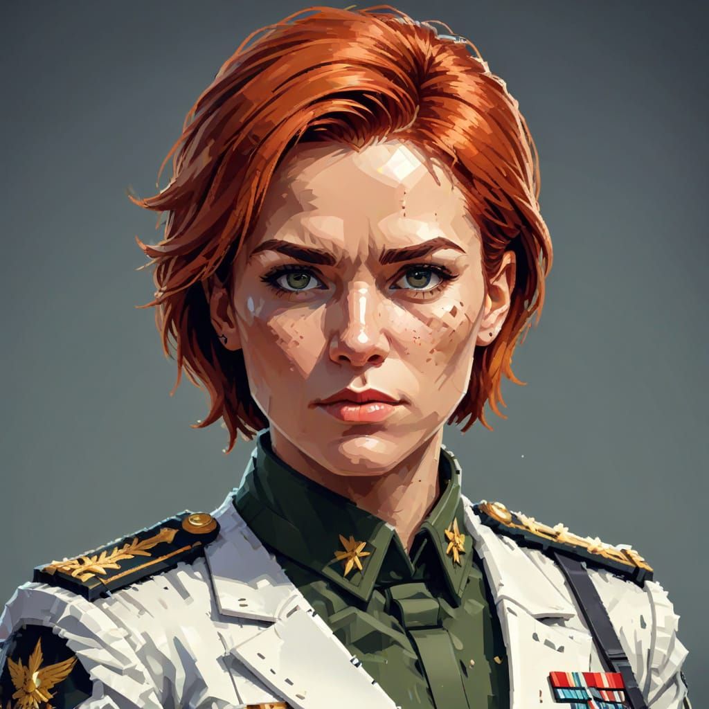 Cyberpunk Warrior in Pixel Art