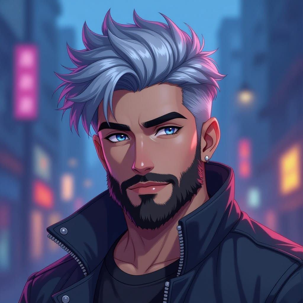 Anime Man with Love Expression, Dynamic Lighting