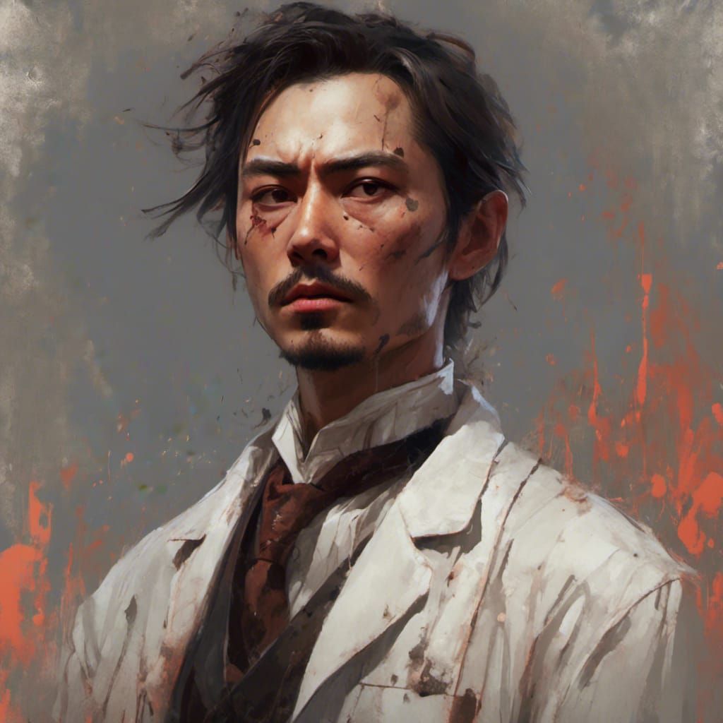 Jealous Scientist Portrait in Macabre Style