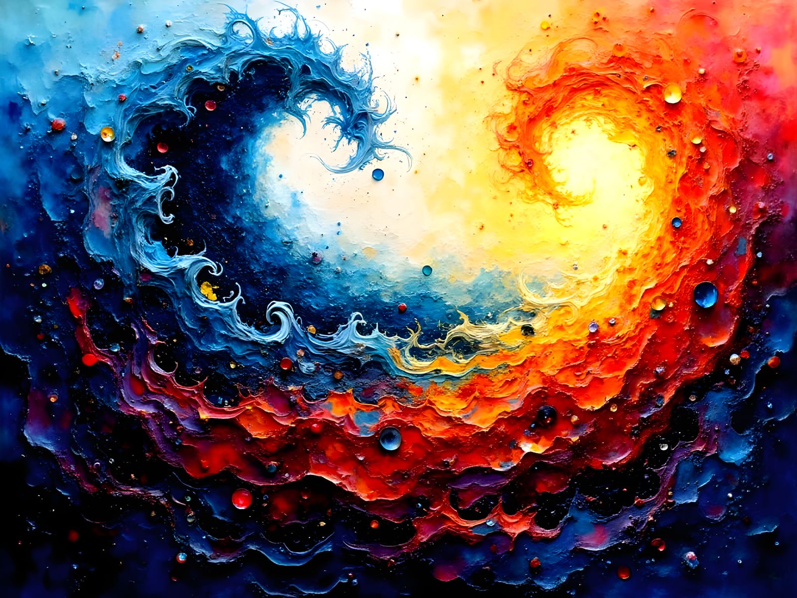 Abstract emotion and energy, abstract vector fractal, wave function, Zentangle, 3d shading, neo-impressionism expression...