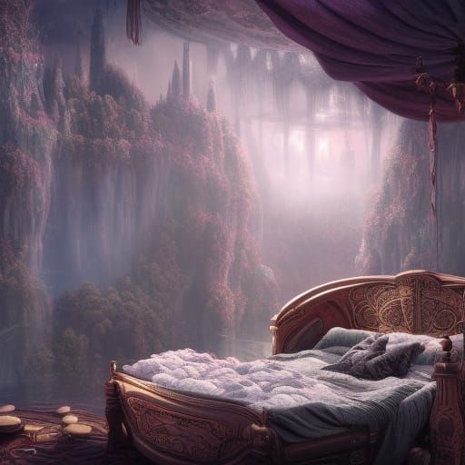 a bed made of a thousand cotton balls