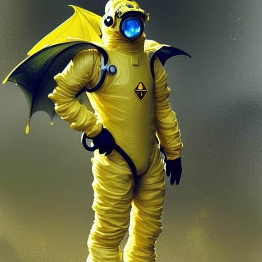 Biohazardous Dragon in Hazmat Suit, Detailed Concept Art
