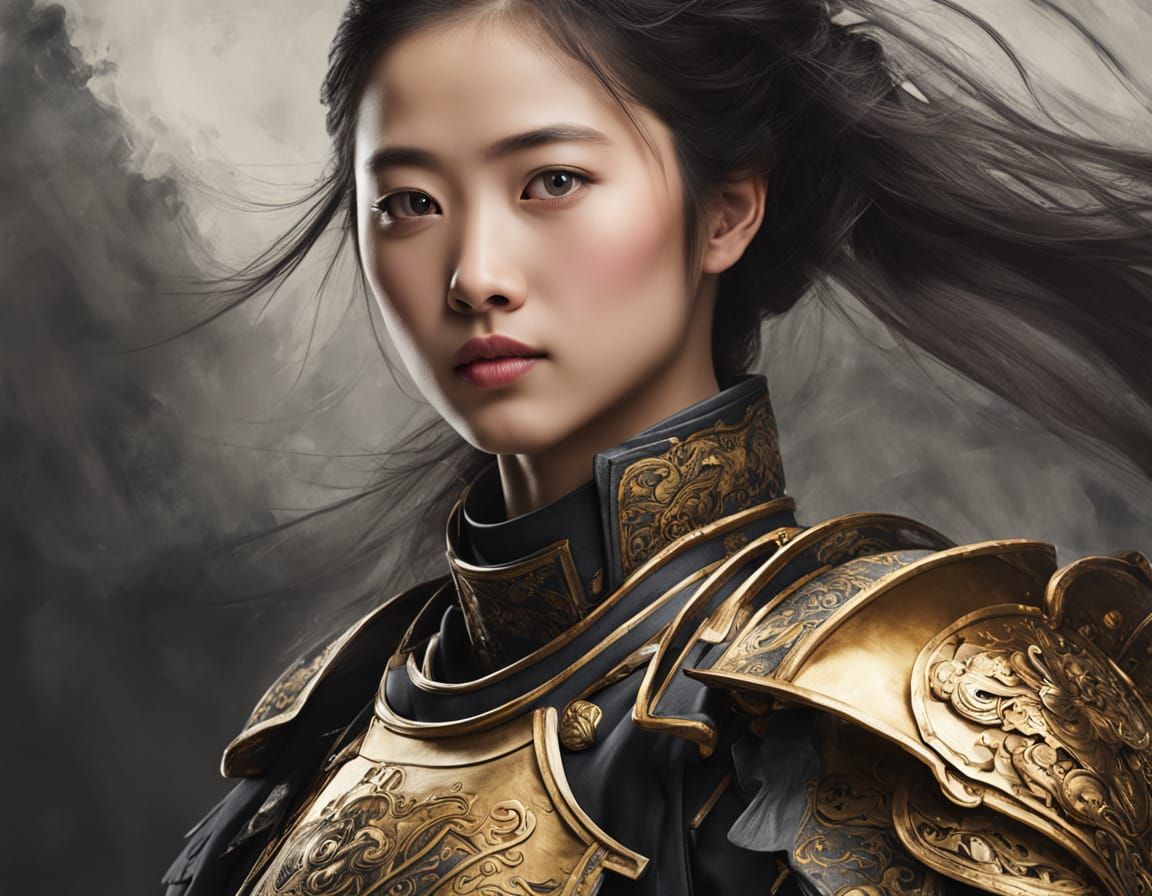 Chinese Warrior Maiden in Ancient Armor