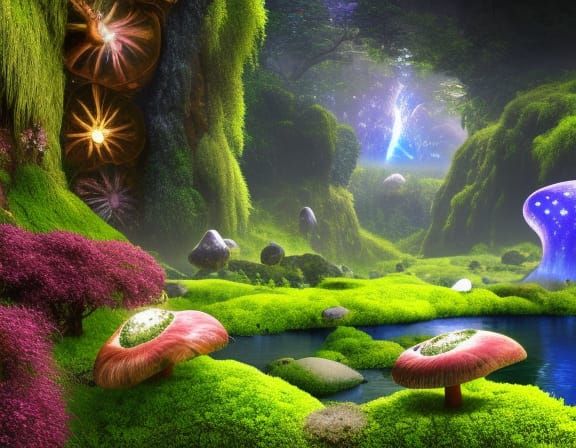 Photorealistic Pandora Planet Landscape with Bioluminescent ...