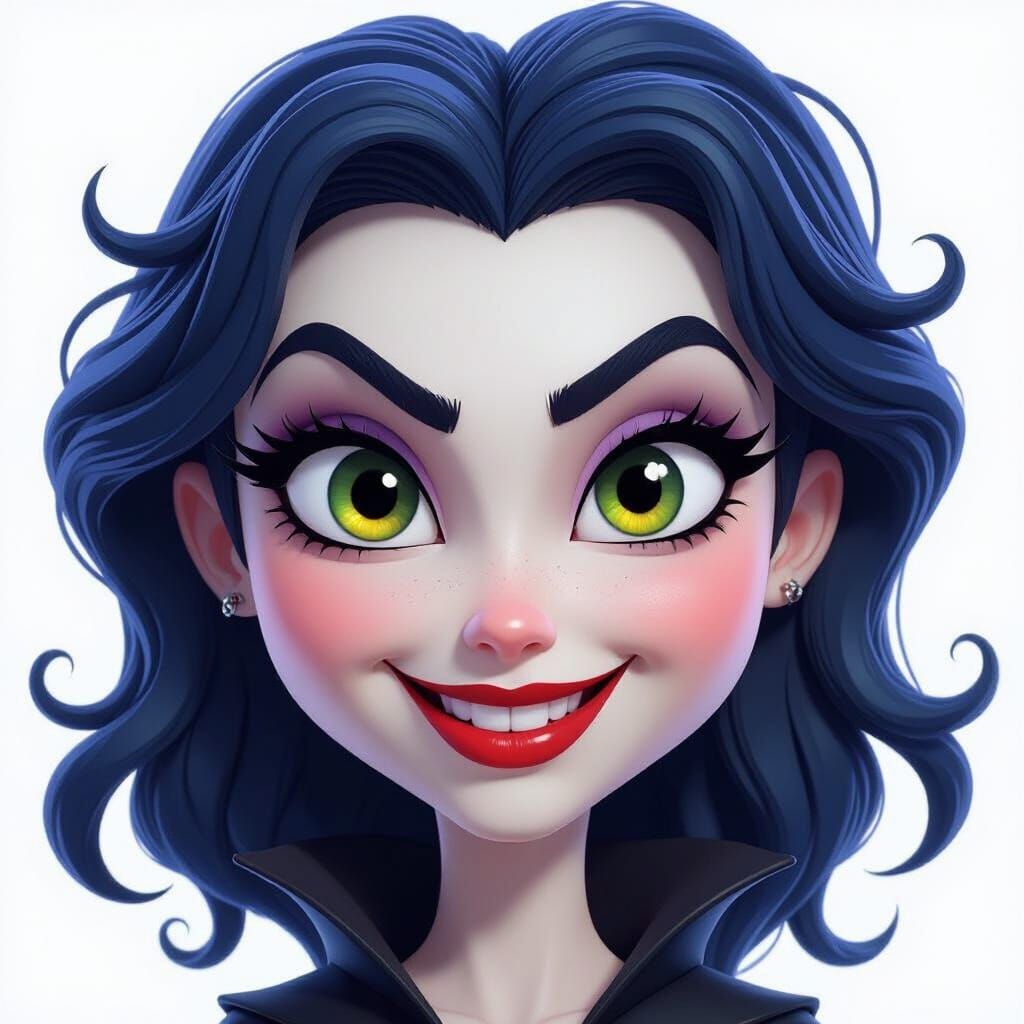 Lilith the Witch as a Stick Figure in 3D Animated Style