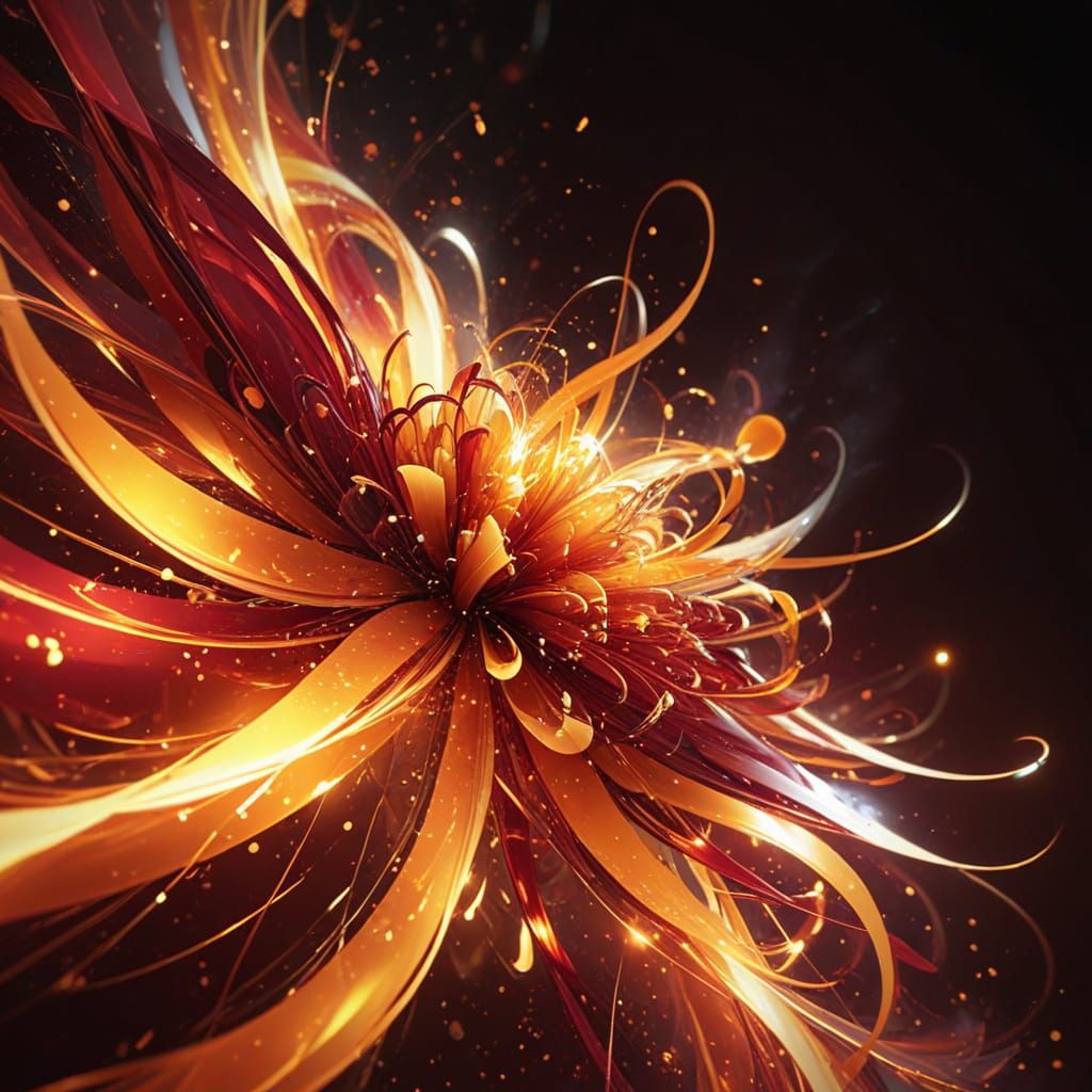 Luminous Abstract with Swirling Ribbons of Light