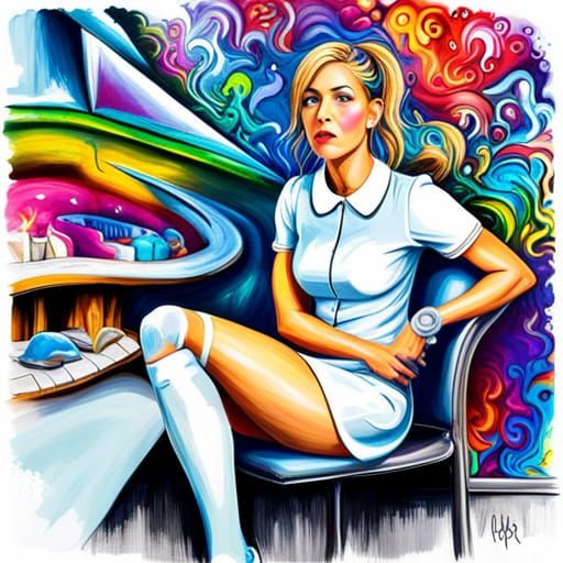 Dental Nurse in Graffiti Splash Art Style