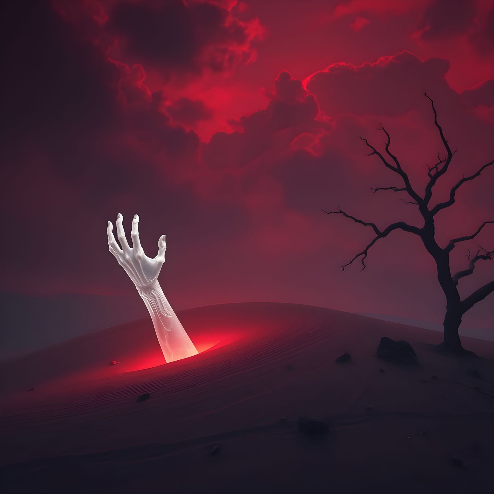 Sinister Desert Revival Art in Deep, Vibrant Colors