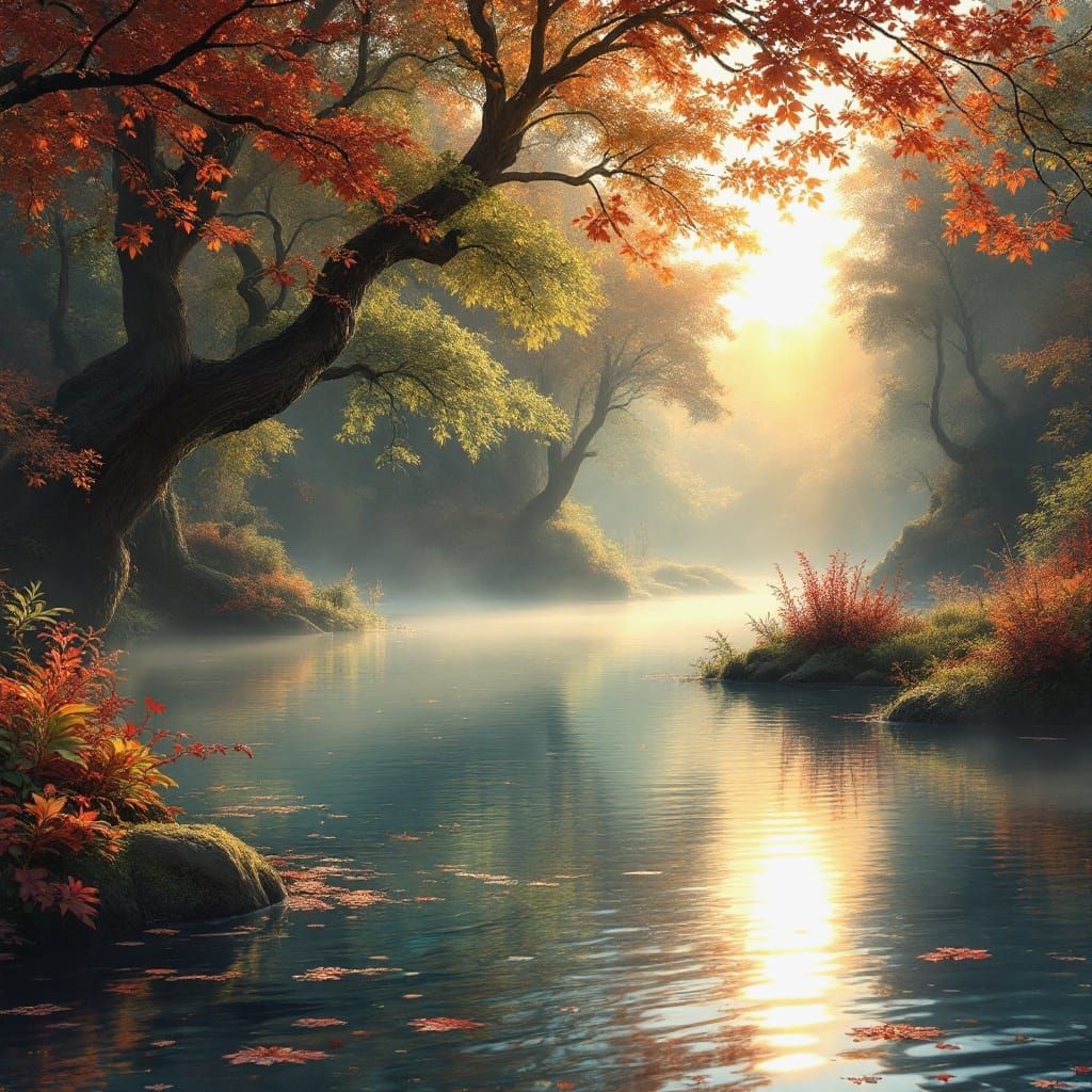 Surreal Sunset on a Shimmering Lagoon