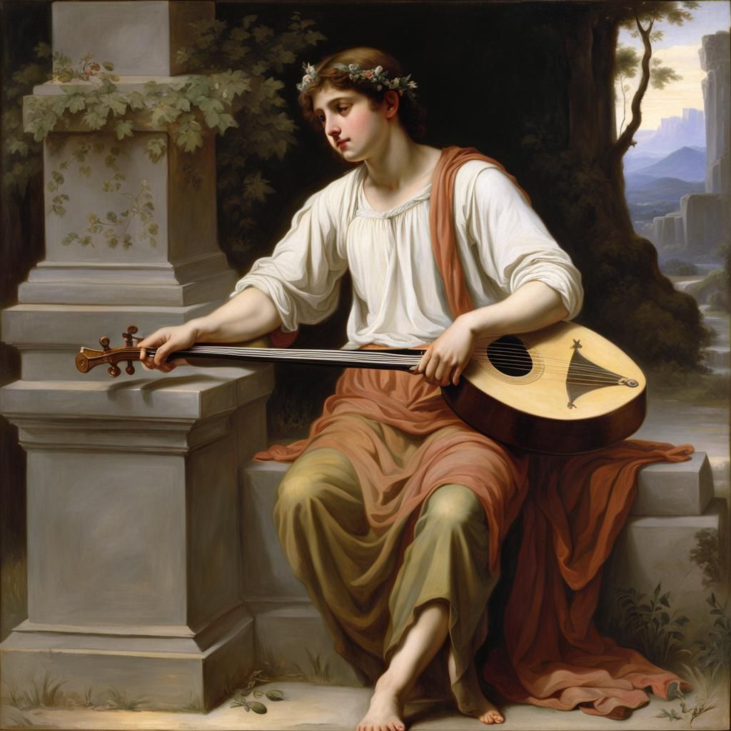 Orpheus Mourns (after William-Adolphe Bouguereau)