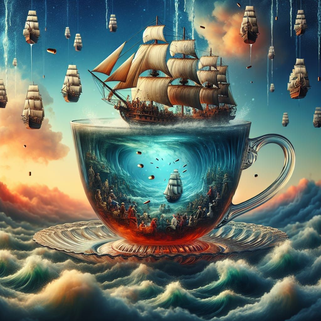 Surreal teacup pirates