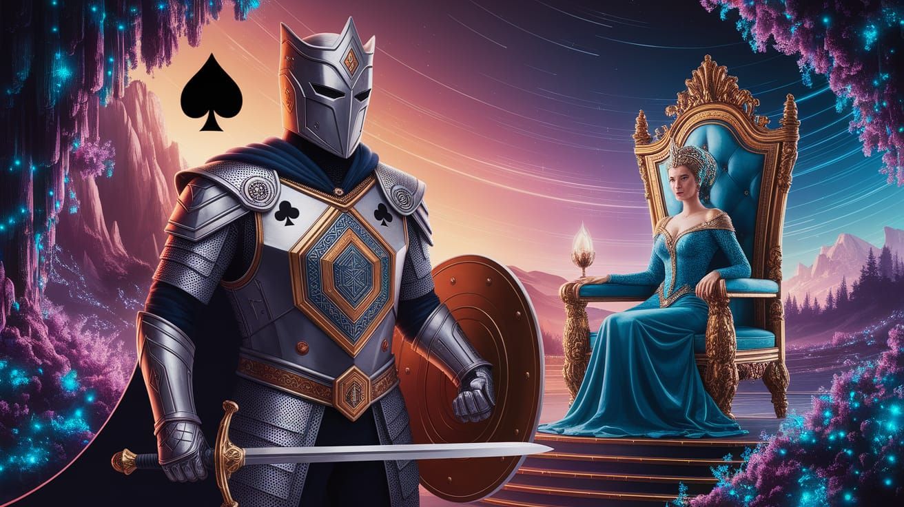 Jack of Diamonds in Detailed Armor with Queen of Diamonds