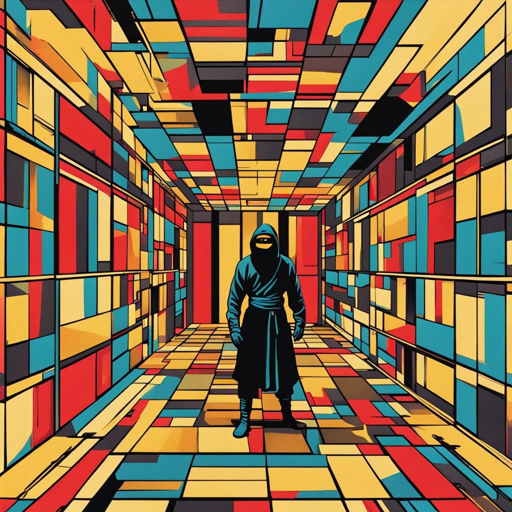 Ninja in Cupboard: Pop Art Screen Print