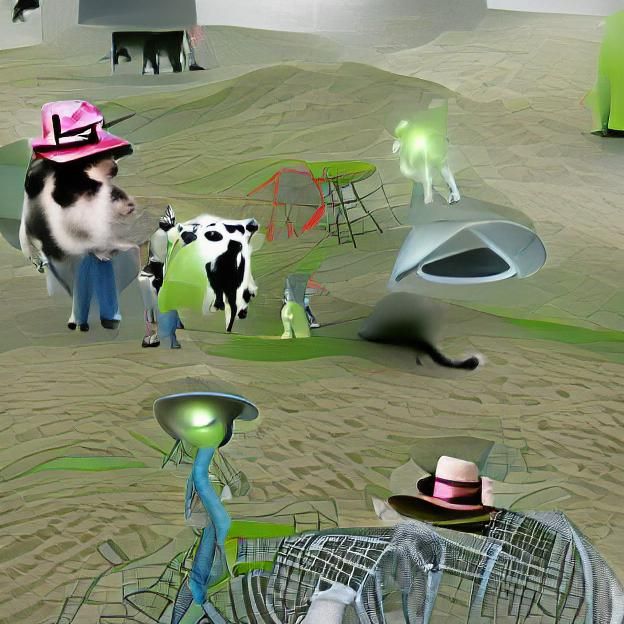 Cow Abduction with Fedora Cat Witness