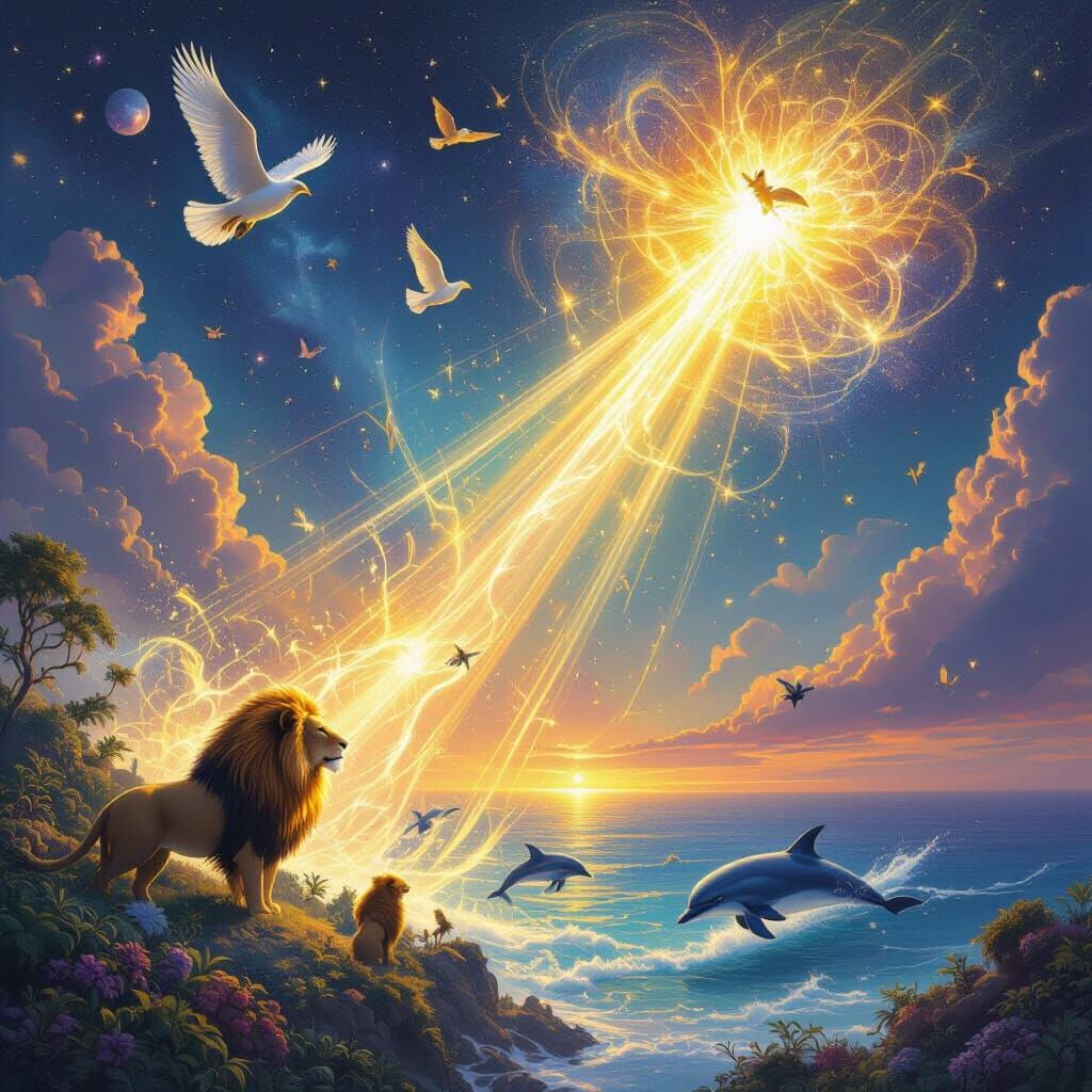 Ethereal Spirit Creates Animals from Cosmic Light