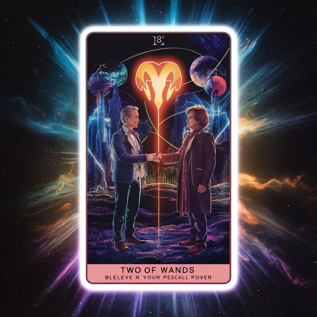 Doctor Who Tarot Card: Two of Wands in UV Art