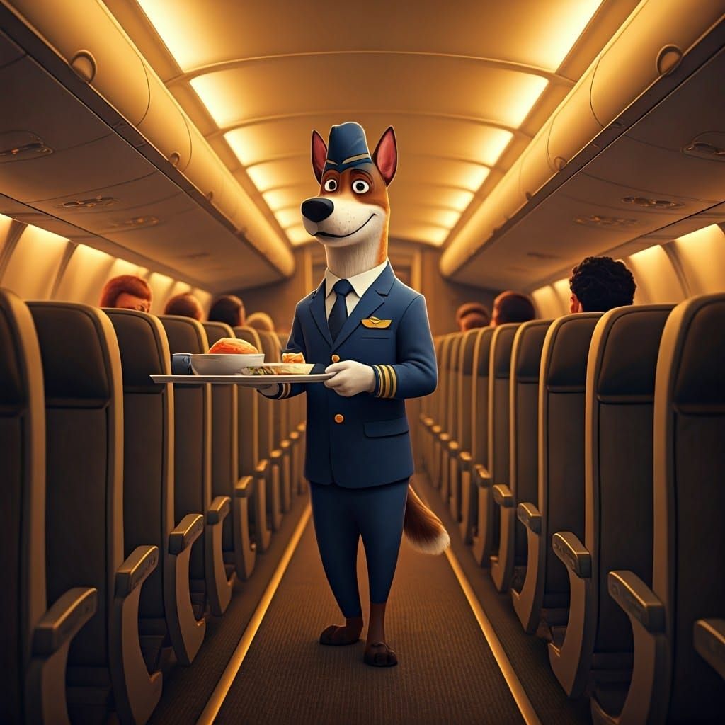 Charming Disney-Style Flight Attendant Dog