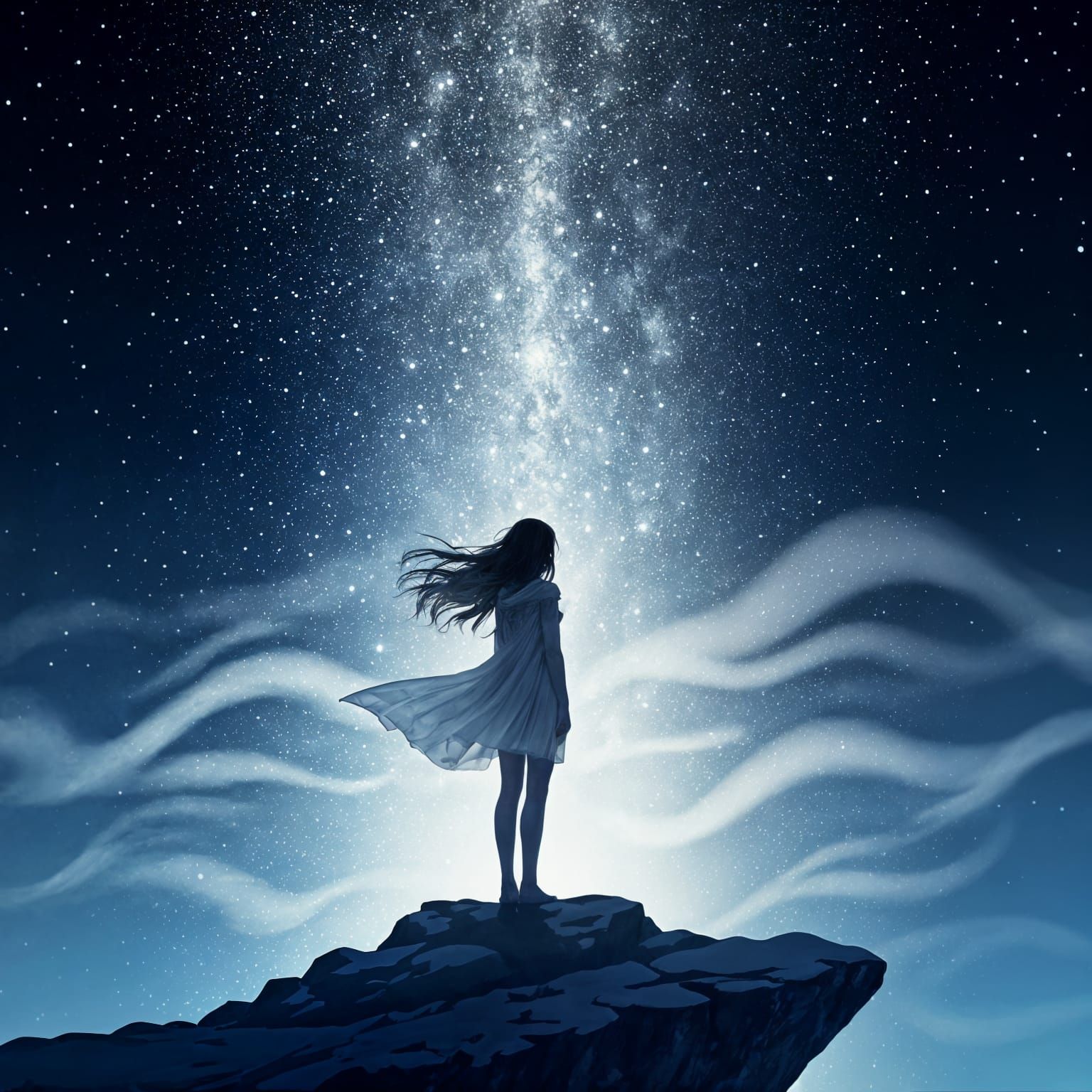 Stars Move Slowly in Silvery Night