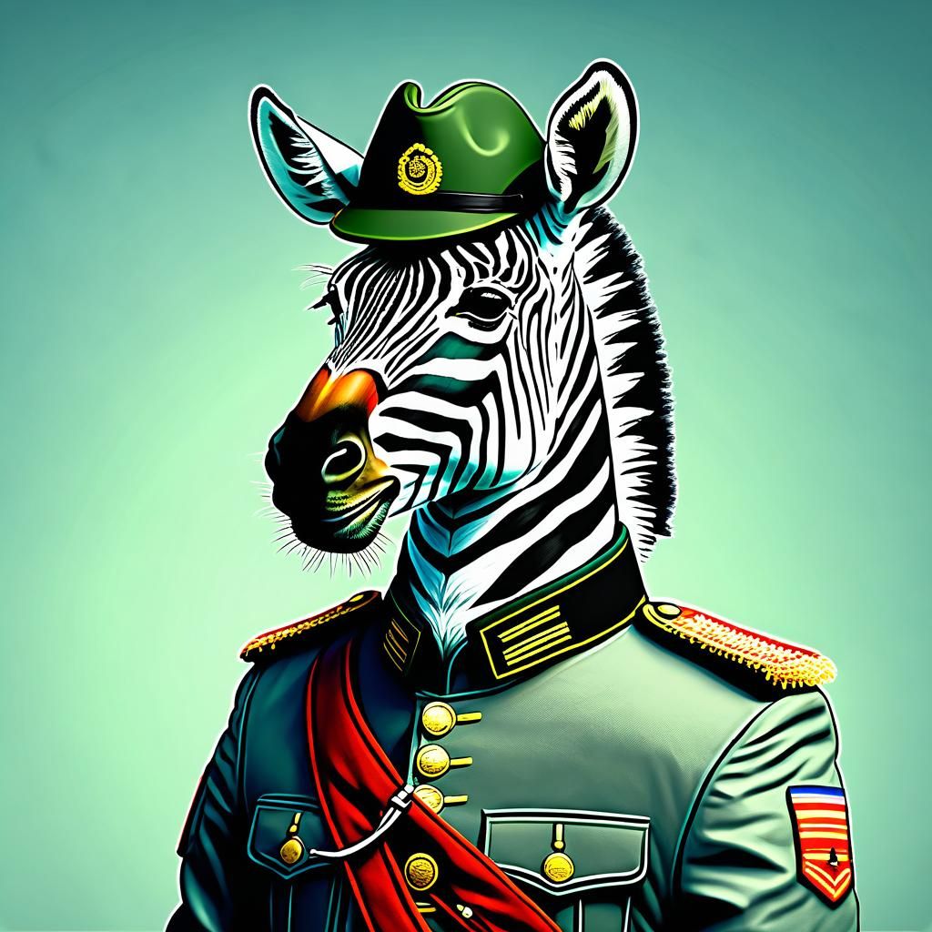 Zebra Soldier in War