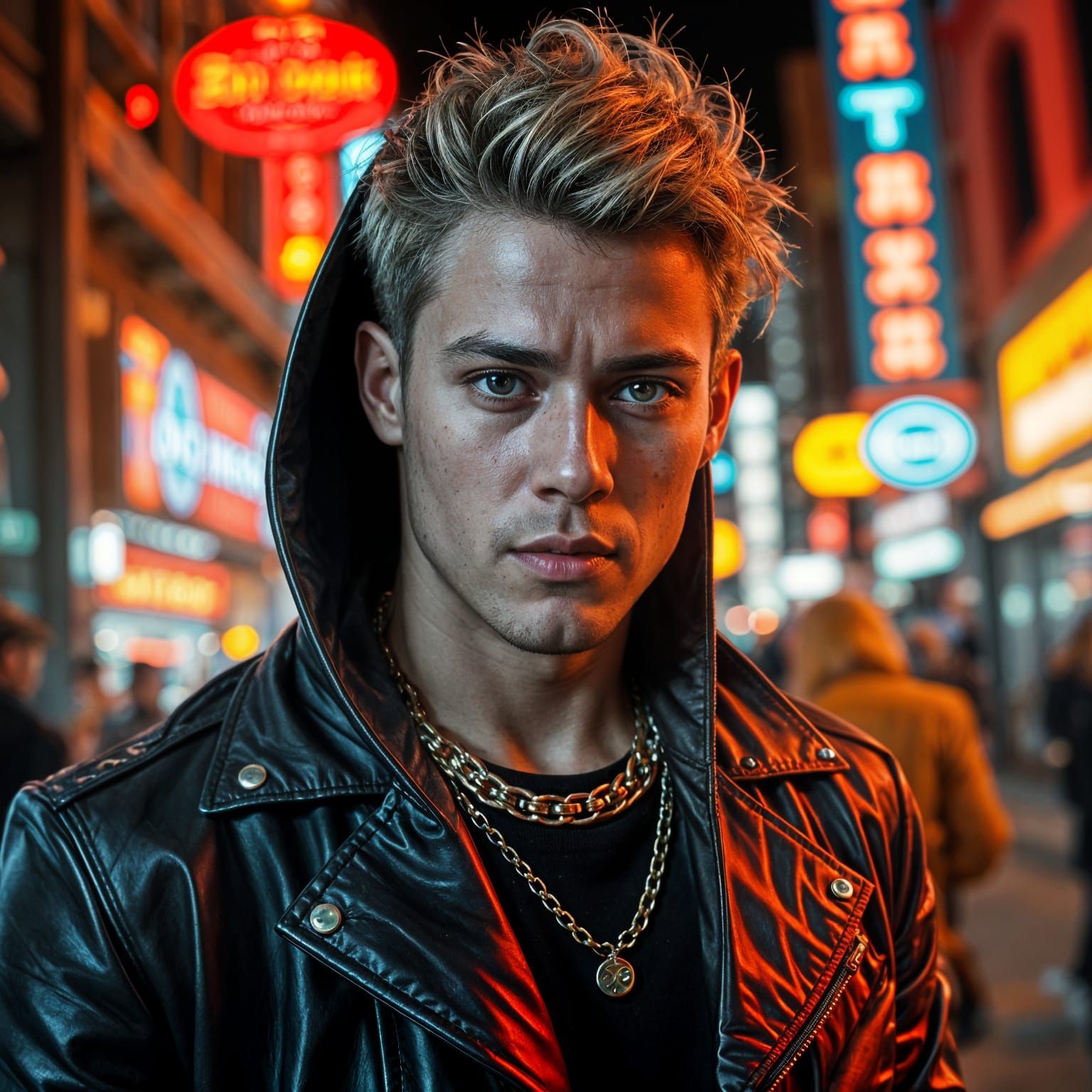 Chiseled Young Man in Edgy Urban Setting