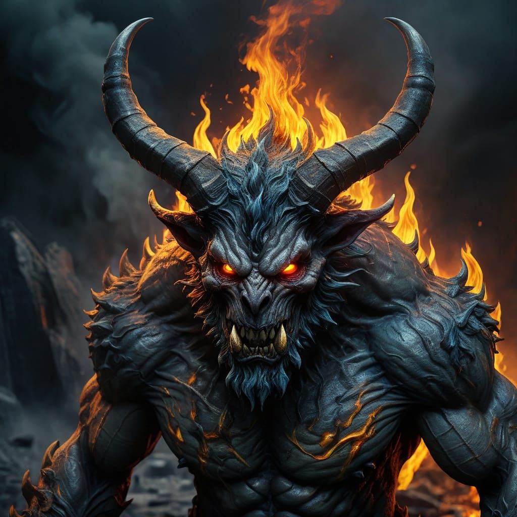 Surreal Demon Concept Art in Hyperrealistic Style