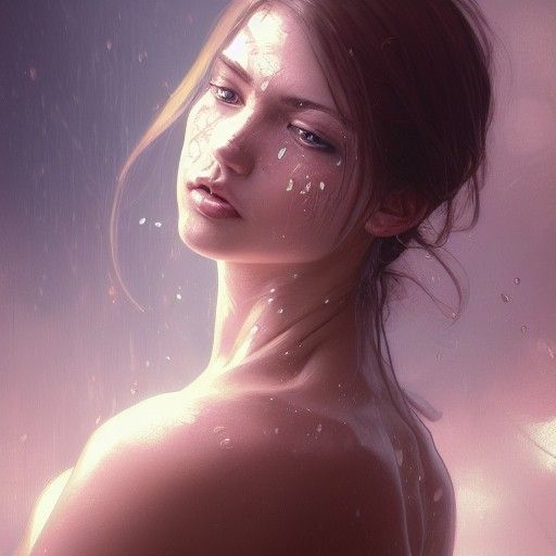 Intricate Portrait of Woman in Water