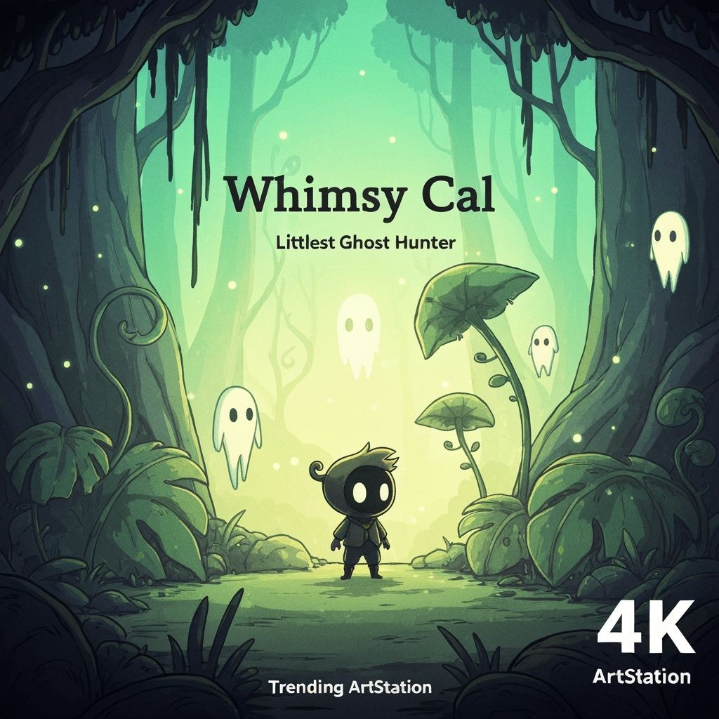 Enchanting Ghost Hunter in a Whimsical Glowing Forest