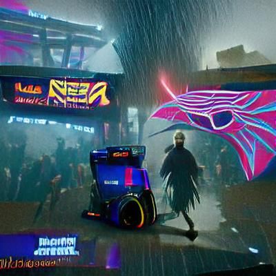 Cyberpunk Ninja in Neon Cityscape