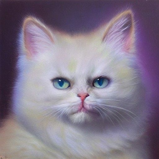 Photorealistic Fluffy Kitty in Oil Painting Style