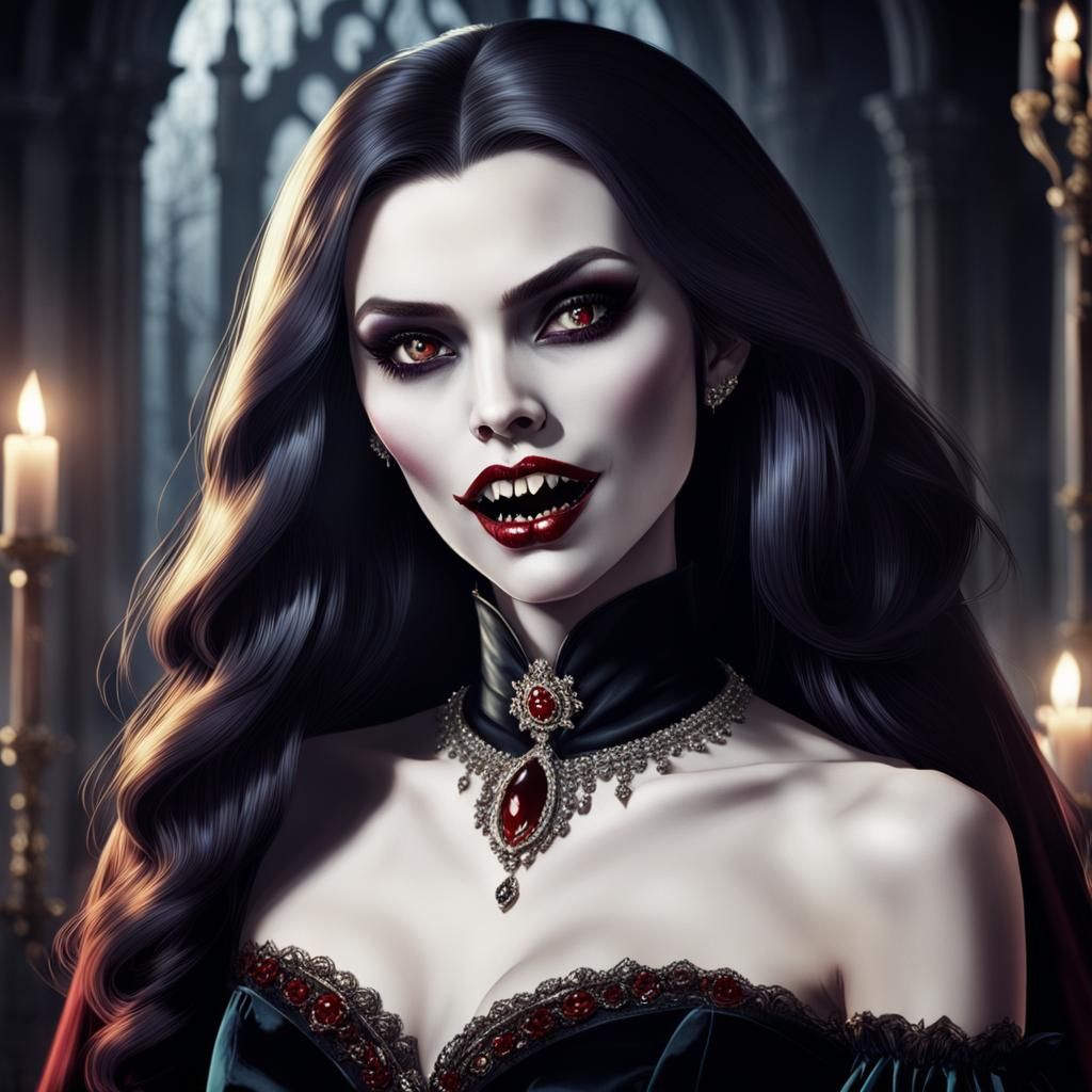 Princess Irina of Lammas, a vampire princess with her lips p...