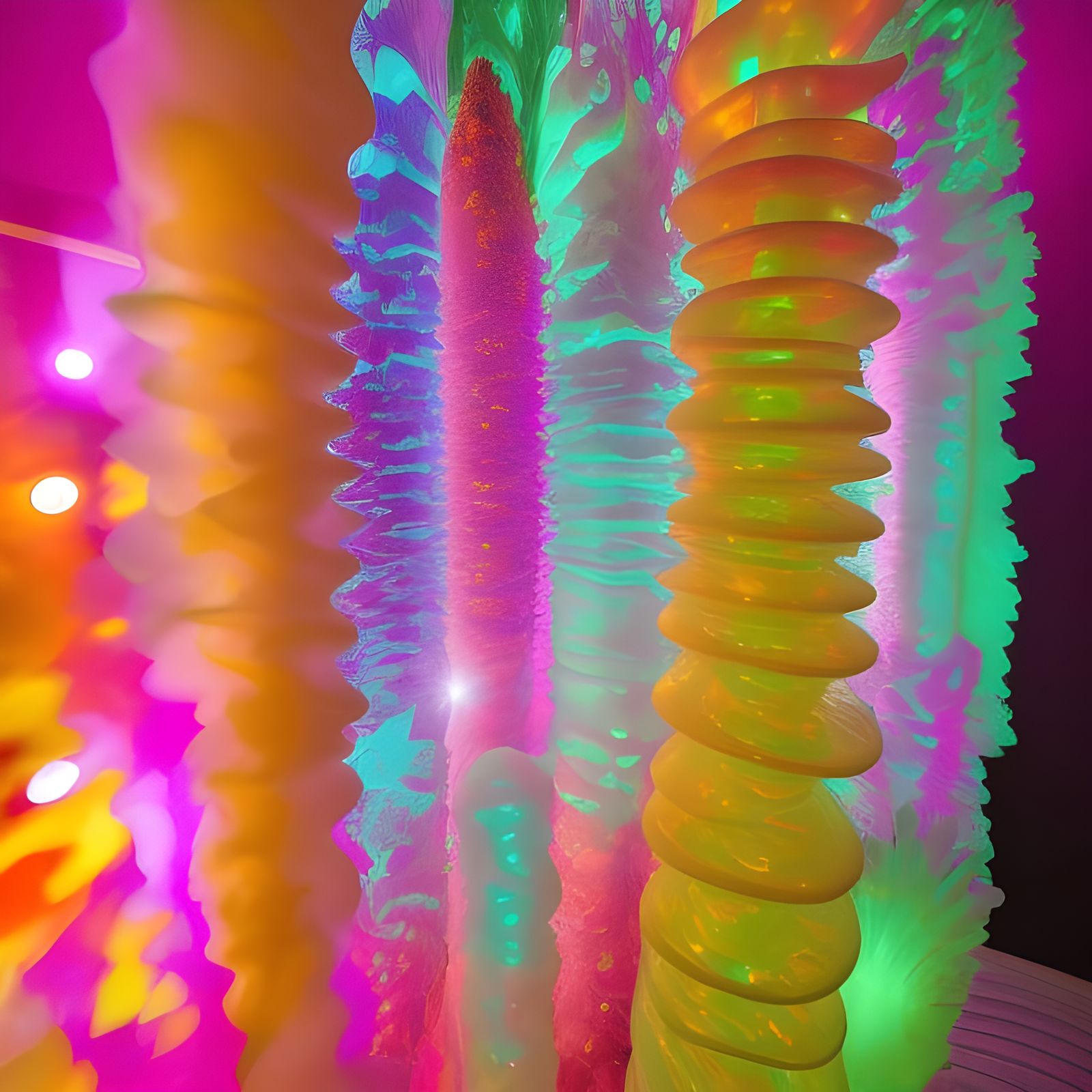 Abstract Biopunk Bioluminescent Fractal Space Art