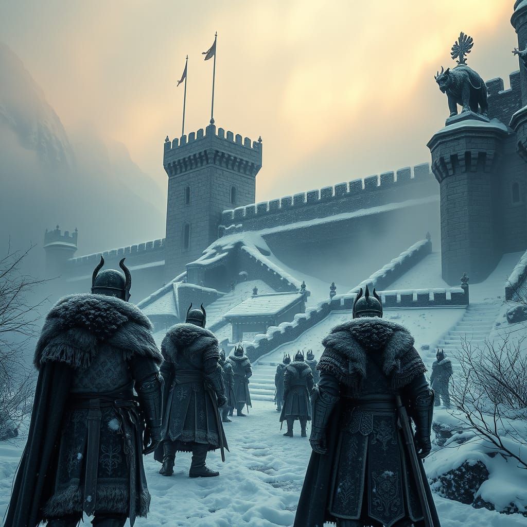 Majestic Winter Castle Guards Against the Cold in Cinematic ...