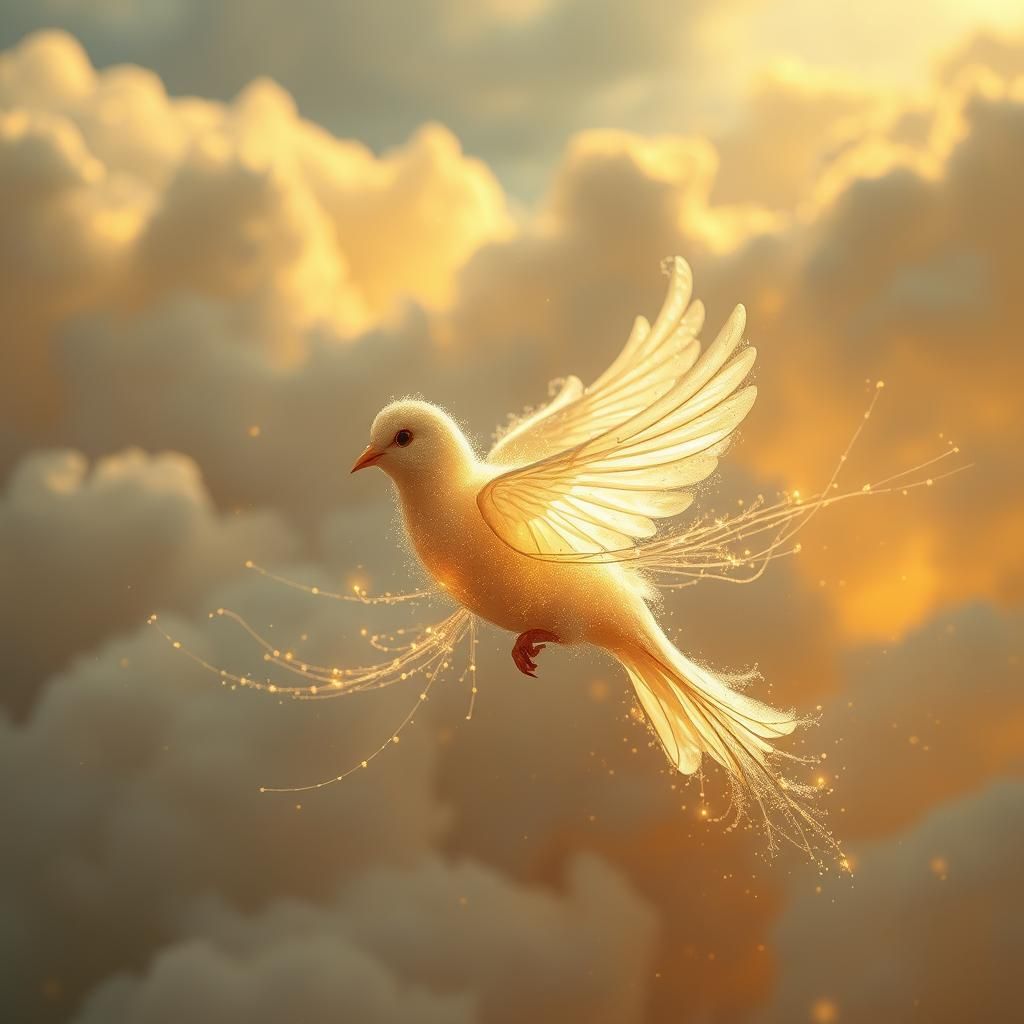 Ethereal Dove Made of Light