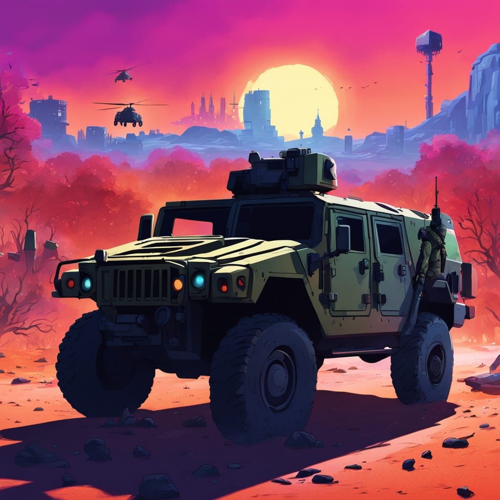 Soldier and Undead Horde in Pixar Cel-Shaded Style