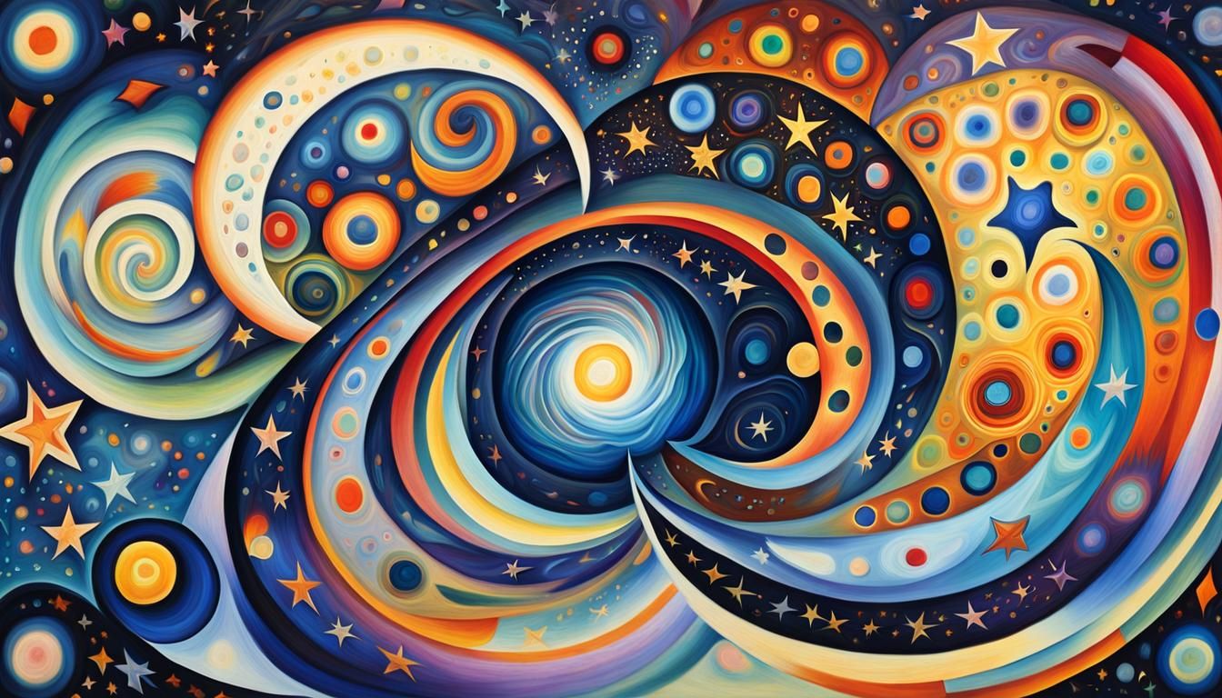 Surreal Plasma Stars in Abstract Expressionist Style