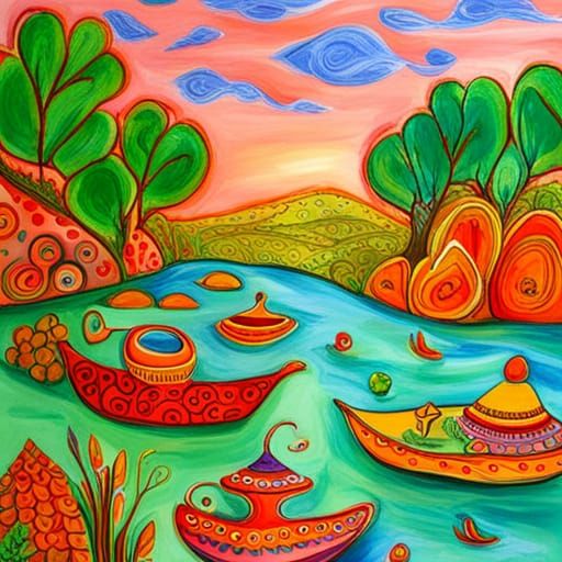 Surreal Teapot Boats and Tagine Mountains