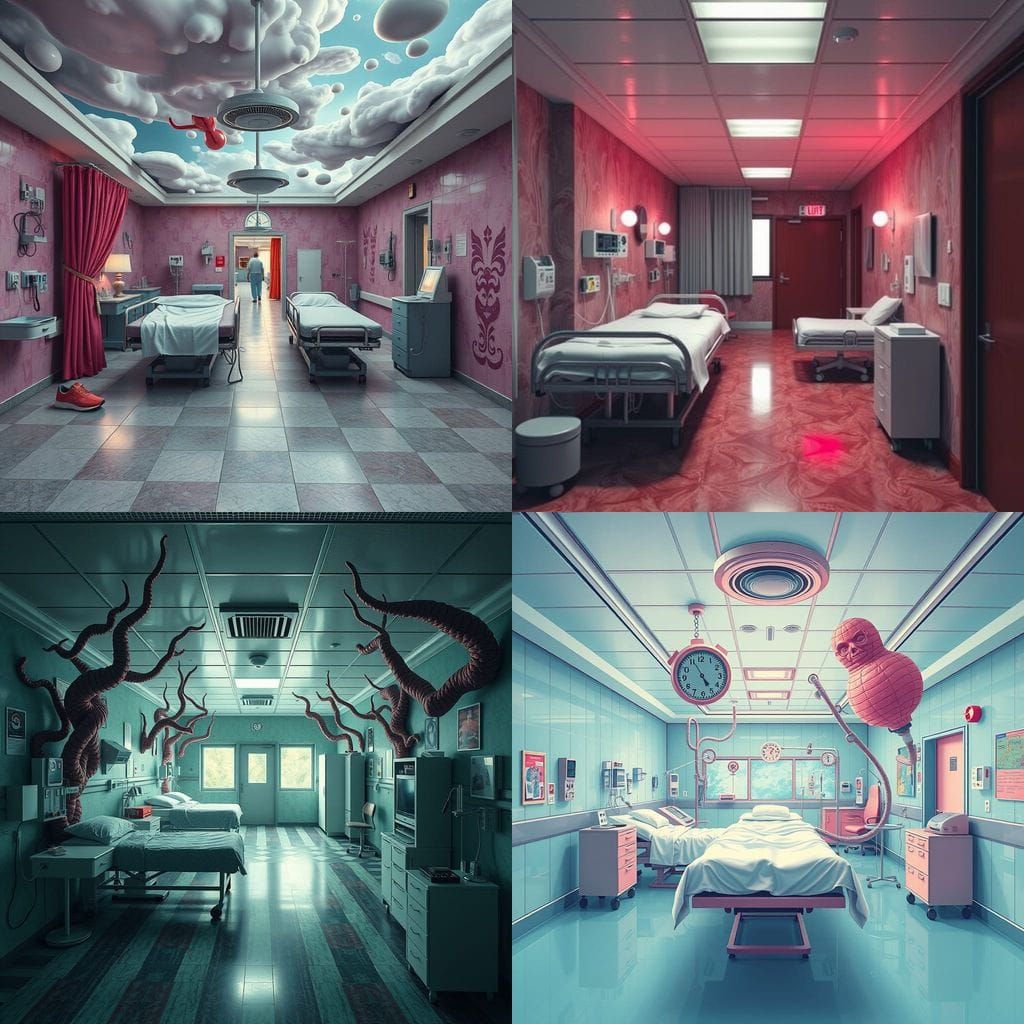 Surreal Trippy Hospital Scene